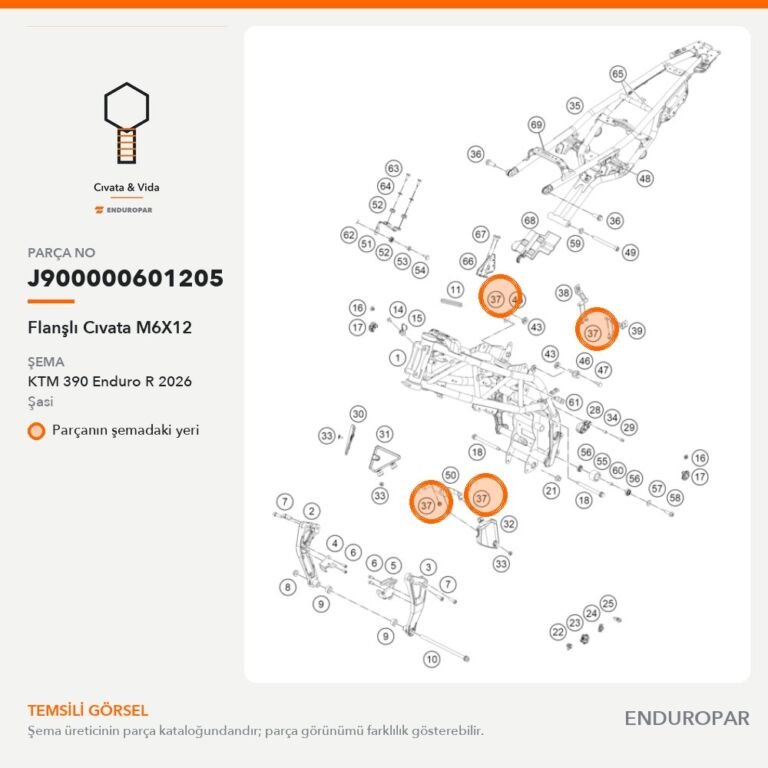 Flanşlı Cıvata M6X12 J900000601205 parça şeması