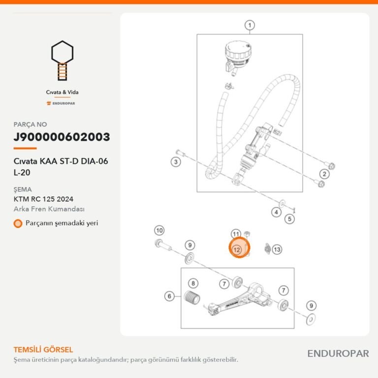 Cıvata KAA ST-D DIA-06 L-20 J900000602003 parça şeması