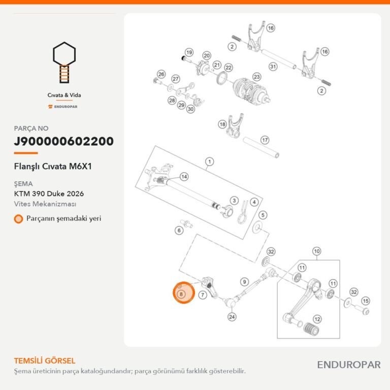 Flanşlı Cıvata M6X1 J900000602200 parça şeması