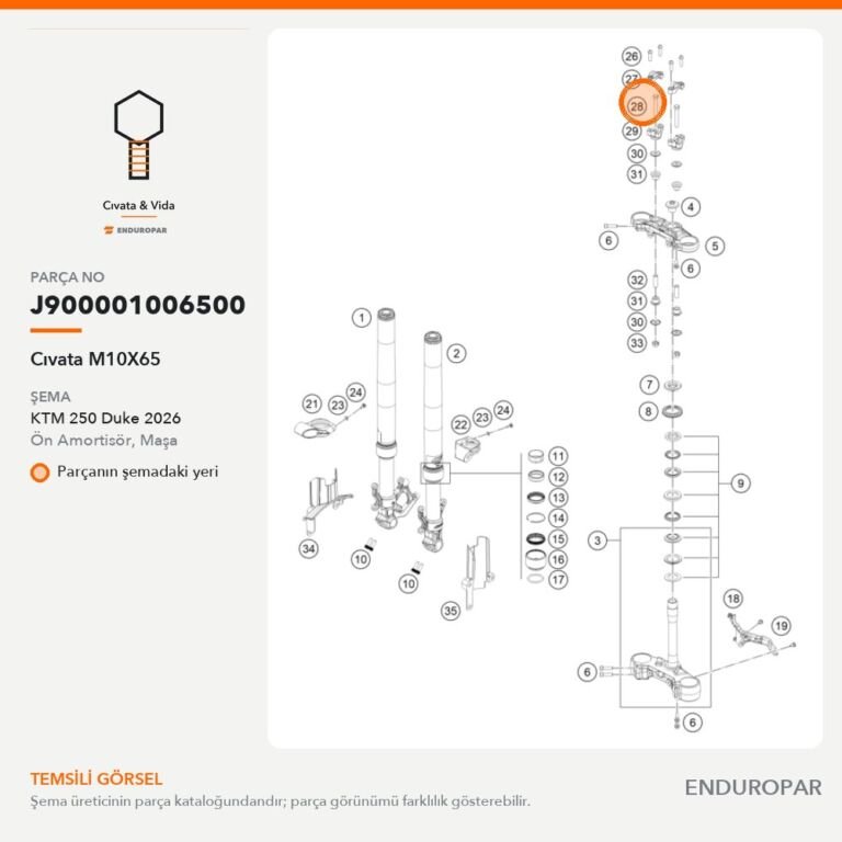 Cıvata M10X65 J900001006500 parça şeması