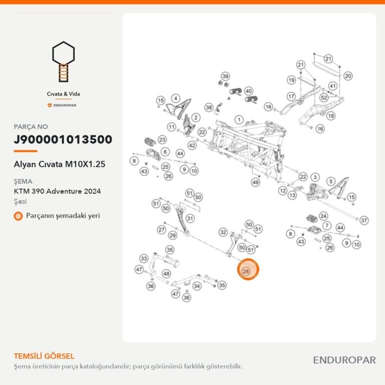 Alyan Cıvata M10X1.25 J900001013500 parça şeması
