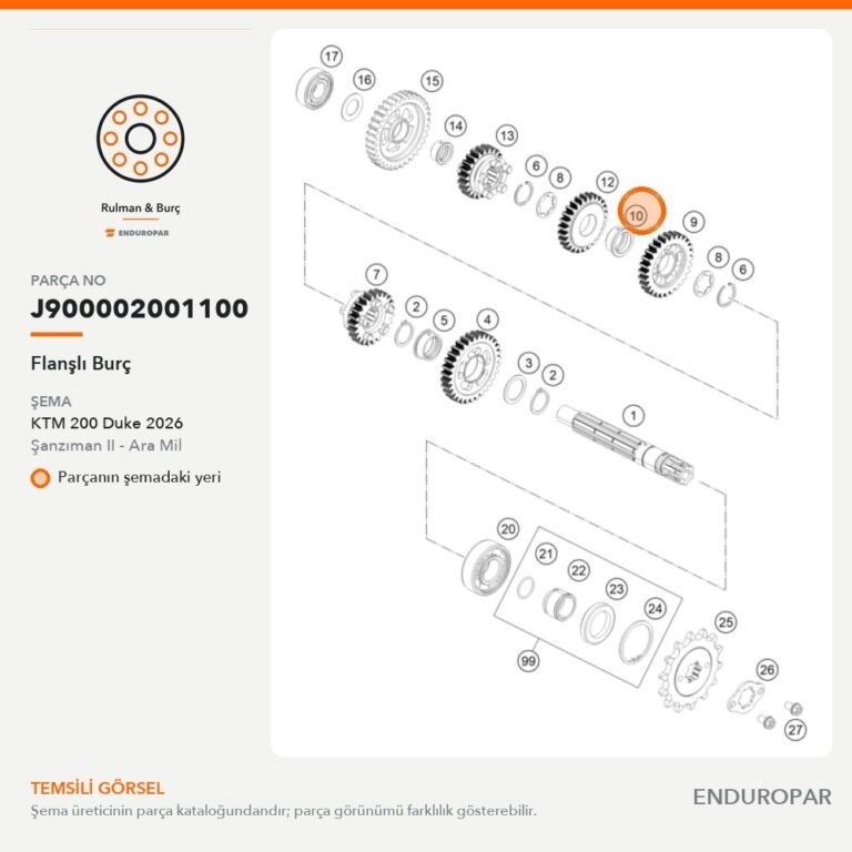 Flanşlı Burç J900002001100 parça şeması