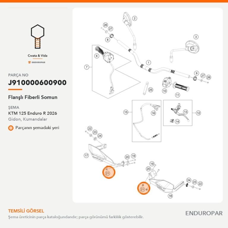 Flanşlı Fiberli Somun J910000600900 parça şeması