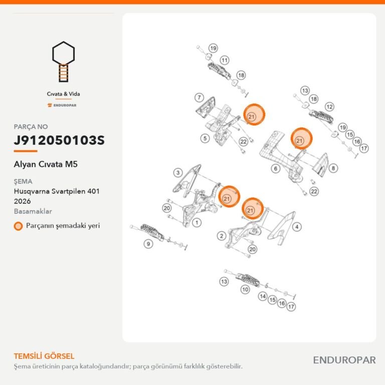 Alyan Cıvata M5 J912050103S parça şeması