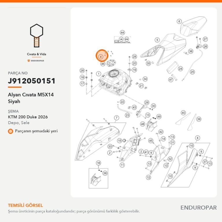 Alyan Cıvata M5X14 Siyah J912050151 parça şeması