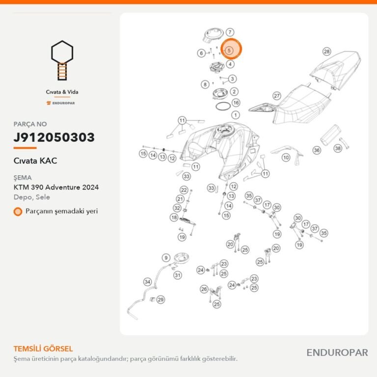 Cıvata KAC J912050303 parça şeması