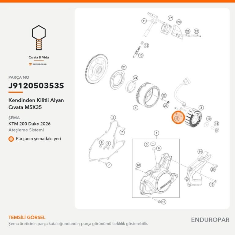 Kendinden Kilitli Alyan Cıvata M5X35 J912050353S parça şeması