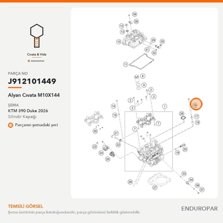 Alyan Cıvata M10X144 J912101449 parça şeması