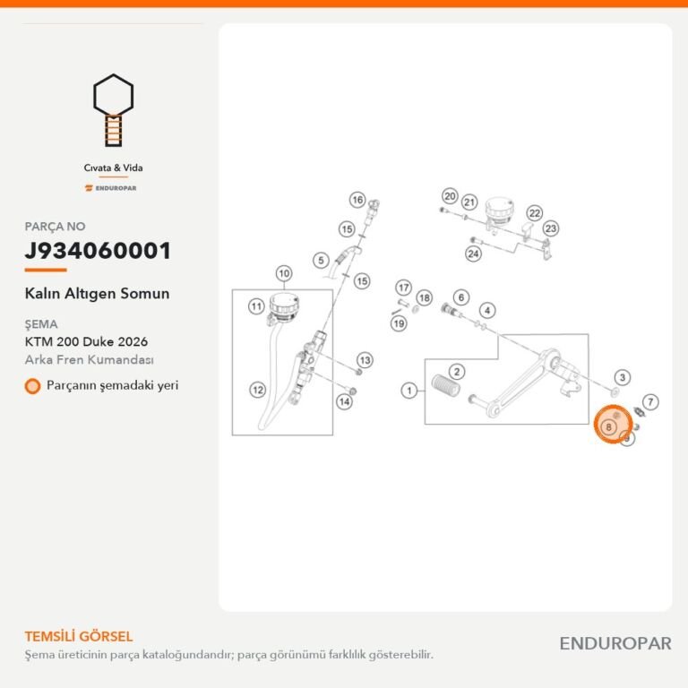 Kalın Altıgen Somun J934060001 parça şeması
