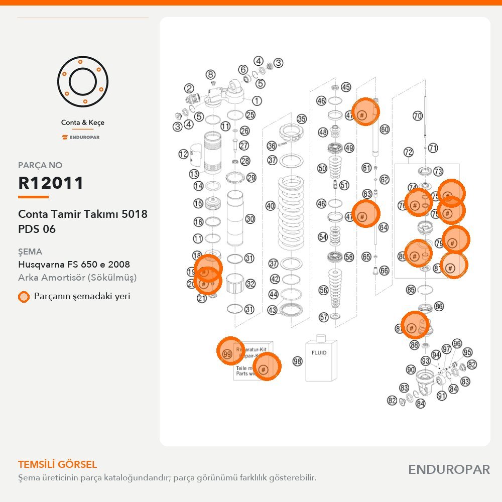 Conta Tamir Takımı 5018 PDS 06 R12011 parça şeması