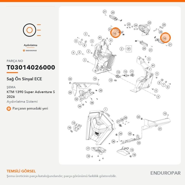 Sağ Ön Sinyal ECE T03014026000 parça şeması